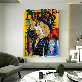 Pop Art Monopoly Décoration murale sur toile de luxe - Portrait - 180 x 100 cm 5