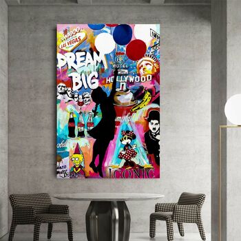Pop Art Dream Big Hollywood Tableaux sur Toile - Format Portrait - 60 x 40 cm 4