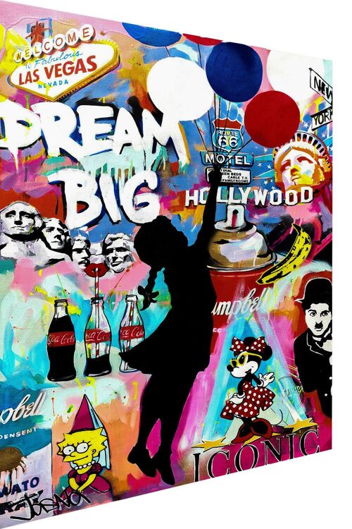 Pop Art Dream big Hollywood Leinwand Bilder Wandbilder - Hochformat - 90 x 60 cm