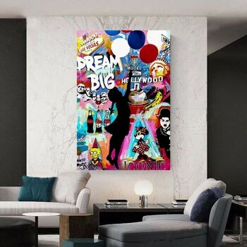 Pop Art Dream Big Hollywood Tableau sur Toile - Portrait - 100 x 75 cm 3