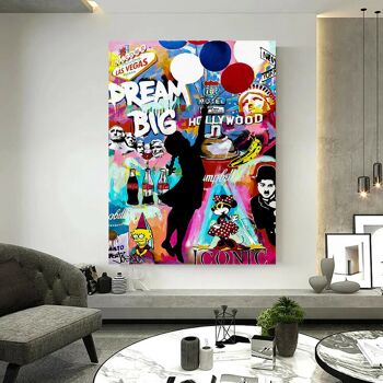 Pop Art Dream Big Hollywood Tableau sur Toile - Portrait - 100 x 75 cm 5