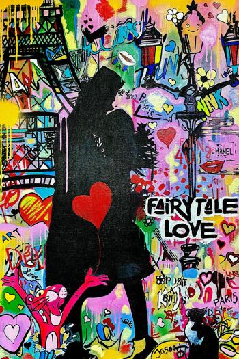 Pop Art Love Tableaux sur Toile Tableaux Muraux - Format Portrait - 150 x 100 cm 1