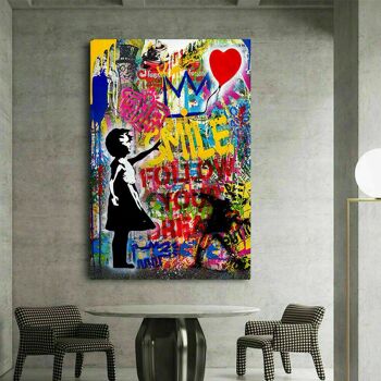 Pop Art suivez vos rêves tableaux sur toile tableaux muraux - format portrait - 120 x 80 cm 4