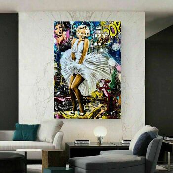 Pop Art Marilyn Monroe Toile Photos Mur Photos - Format Portrait - 120 x 90 cm 3