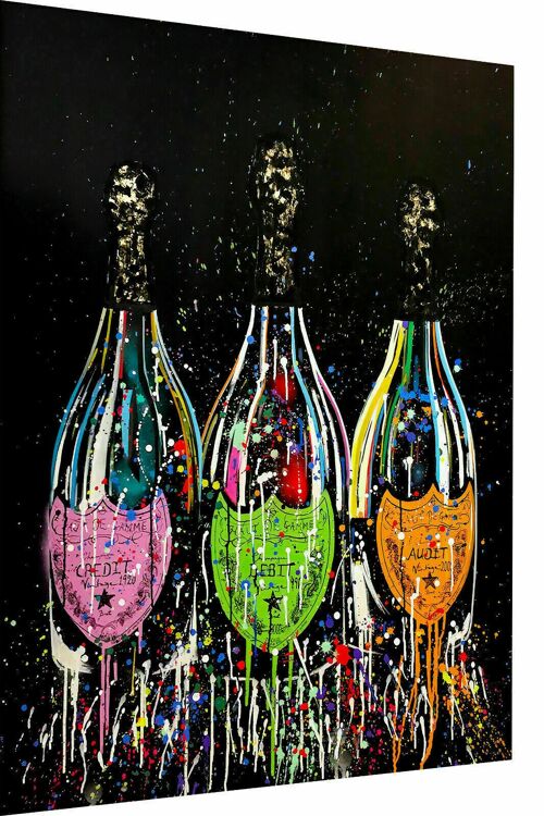 Leinwand Alkohol Flaschen Kunst Deko Bilder Wandbilder  - Hochformat - 40 x 30 cm