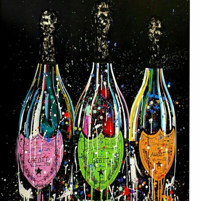 Canvas Alcohol Bottles Art Deco Pictures Wall Pictures - Portrait Format - 40 x 30 cm
