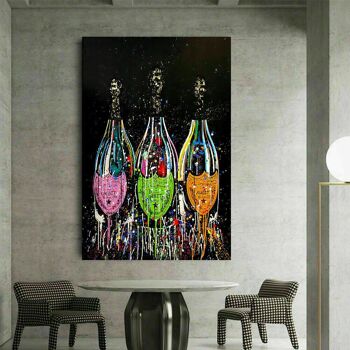 Toile Bouteilles d'Alcool Tableaux Art Déco Tableaux Muraux - Format Portrait - 180 x 90 cm 4