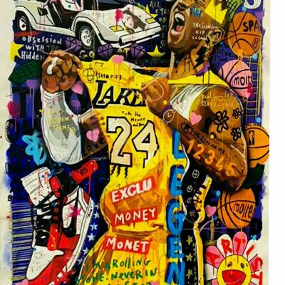 Lienzo Sport Lakers Baloncesto Cuadros Cuadros - Formato Retrato - 100 x 75 cm