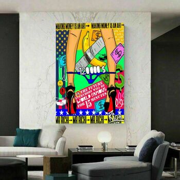 Pop Art toile femme chaussure art tableaux tableaux muraux - format portrait - 120 x 80 cm 3