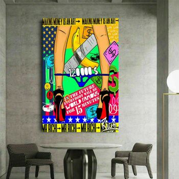 Pop Art toile femme chaussure art tableaux tableaux muraux - format portrait - 120 x 80 cm 4