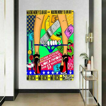 Pop Art toile femme chaussure art tableaux tableaux muraux - format portrait - 120 x 80 cm 5