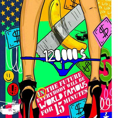 Quadri Pop Art su tela donna scarpe artistiche quadri murali - formato verticale - 150 x 100 cm