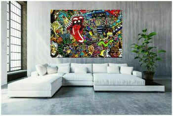 Tableaux Pop Art sur toile langue bouche art tableaux muraux - format paysage - 60 x 40 cm 4