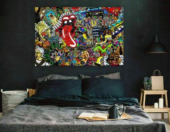 Toile pop art art de la langue de la bouche images murales - format paysage - 150 x 100 cm 3