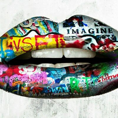 Canvas Lips Mouth Pop Art Art Pictures Wall Pictures - Landscape Format - 60 x 40 cm