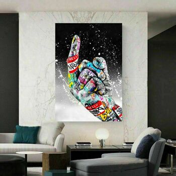 Tableaux sur toile Pop Art doigt du milieu main art mural - format portrait - 120 x 80 cm 3