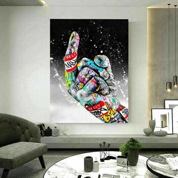 Tableaux sur toile Pop Art doigt du milieu main art mural - format portrait - 120 x 80 cm 5