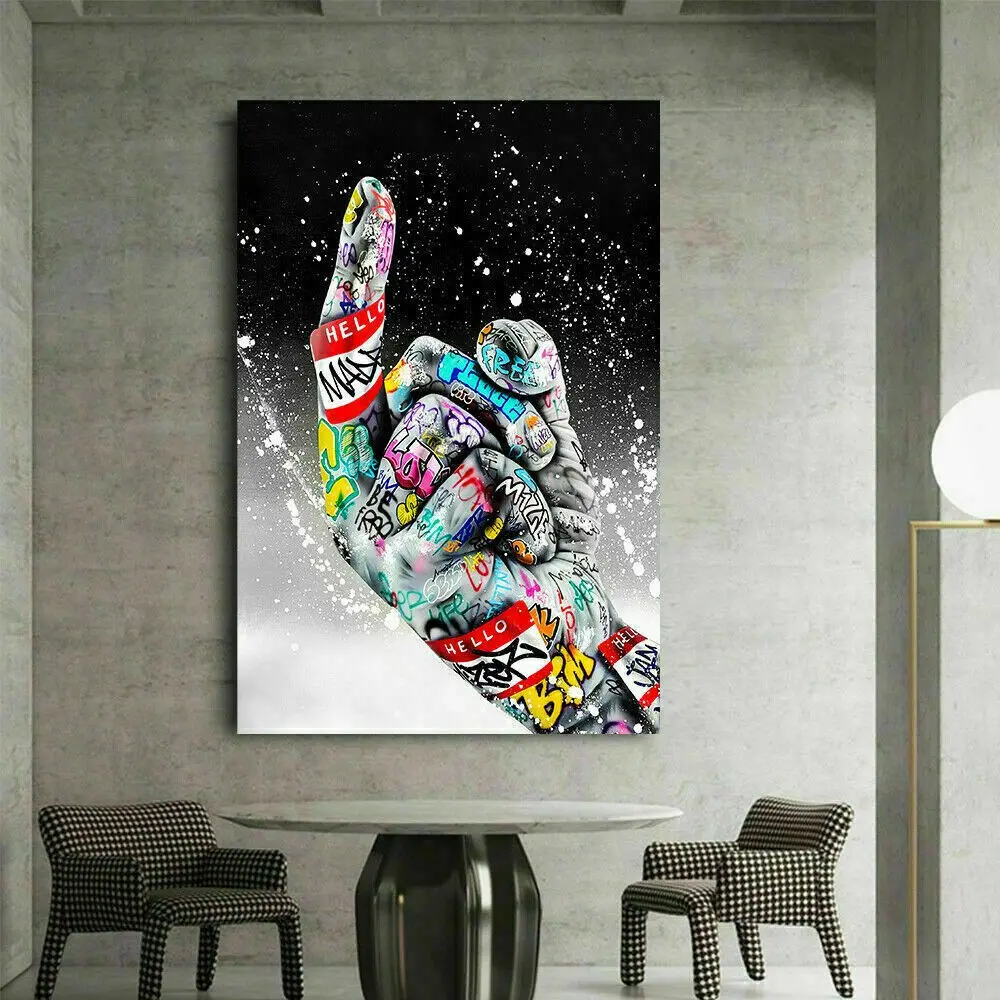 Kaufen Sie Pop Art Mittelfinger Hand Leinwand Bilder Wandbilder
