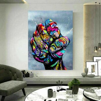 Pop Art poing main toile tableaux art mural - format portrait - 180 x 90 cm 5