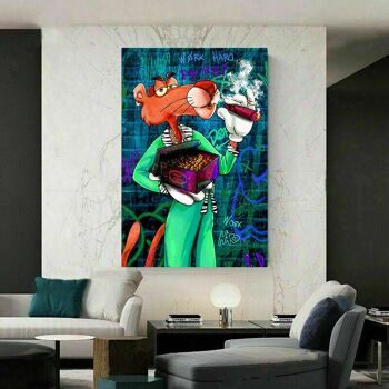 Toile Panthère Rose Art Pop Art Wall Art - Portrait - 75 x 50 cm 3