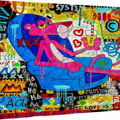 Leinwand Rosarote Panther Kunst Pop Art Wandbilder - Querformat - 40 x 30 cm