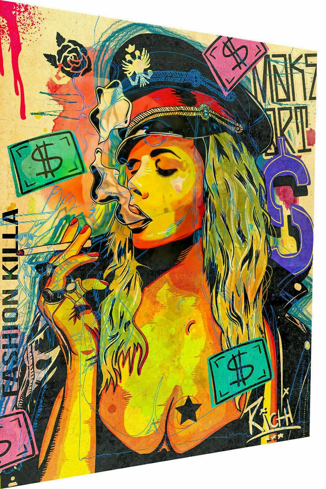 Quadri Pop Art su Tela Donne Lifestyle Quadri da Parete - Formato Ritratto - 40 x 30 cm