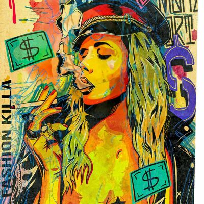 Pop Art Leinwand Frauen Lifestyle Bilder Wandbilder - Hochformat - 90 x 60 cm