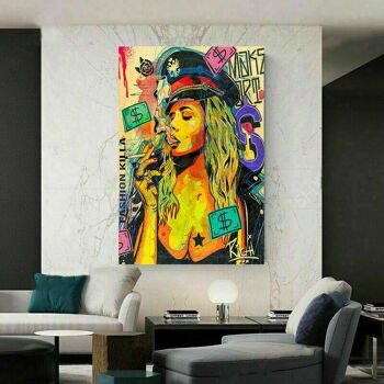 Toile Pop Art Femme Lifestyle Photos Wall Art - Format Portrait - 160 x 120 cm 3