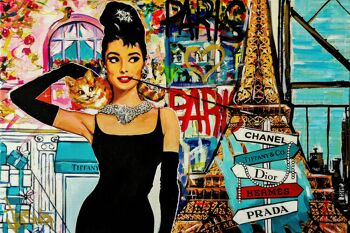 Toile Pop Art Femme Marques Photos Wall Art - Format Paysage - 150 x 100 cm 2