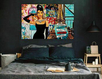 Toile Pop Art Femme Marques Tableaux Décoration Murale - Format Paysage - 75 x 50 cm 3