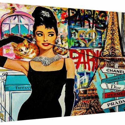 Pop Art Lienzo Mujeres Marcas Cuadros Wall Art - Formato Paisaje - 80 x 60 cm