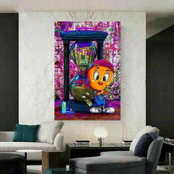 Tableaux sur toile Titi Bird Art Pop Art Wall Art - Portrait - 120 x 80 cm 3