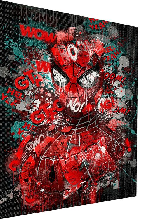 Pop Art Spiderman Hero Held Leinwand Bilder Wandbilder - Hochformat - 60 x 40 cm