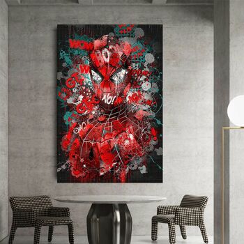 Pop Art Spiderman Hero Hero Tableaux sur Toile - Format Portrait - 120 x 80 cm 3