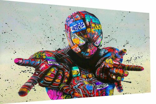 Pop Art Spiderman Hero Held Leinwand Bilder Wandbilder - Querformat - 90 x 60 cm