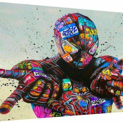 Pop Art Spiderman Hero Held Leinwand Bilder Wandbilder - Querformat - 90 x 60 cm