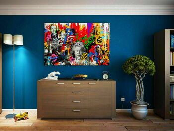 Toile Tableaux Personnages Pop Art - Format Paysage - 40 x 30 cm 5