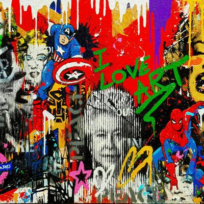 Pop Art Charaktere Leinwand Bilder Wandbilder - Querformat - 90 x 60 cm