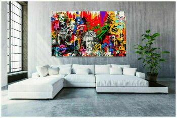 Toile Tableaux Personnages Pop Art - Format Paysage - 160 x 120 cm 3