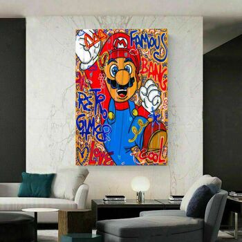 Pop Art Mario Kart Jeu Tableaux sur Toile Décoration Murale - Format Portrait - 60 x 40 cm 3