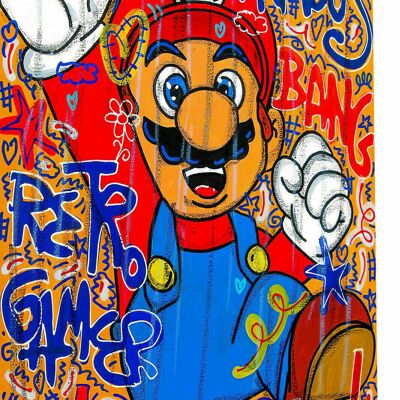 Pop Art Mario Kart Spiel Leinwand Bilder Wandbilder - Hochformat - 100 x 75 cm