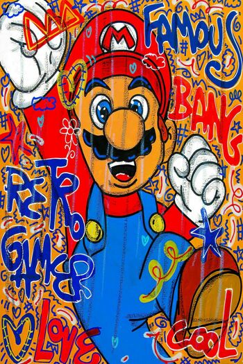 Pop Art Mario Kart Jeu Tableaux sur Toile - Format Portrait - 120 x 90 cm 2