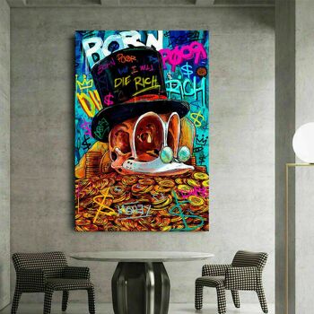 Tableaux sur toile Pop Art Geld Money tableaux muraux - format portrait - 40 x 30 cm 4