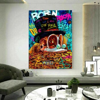 Tableaux sur toile Pop Art Geld Money tableaux muraux - format portrait - 40 x 30 cm 5