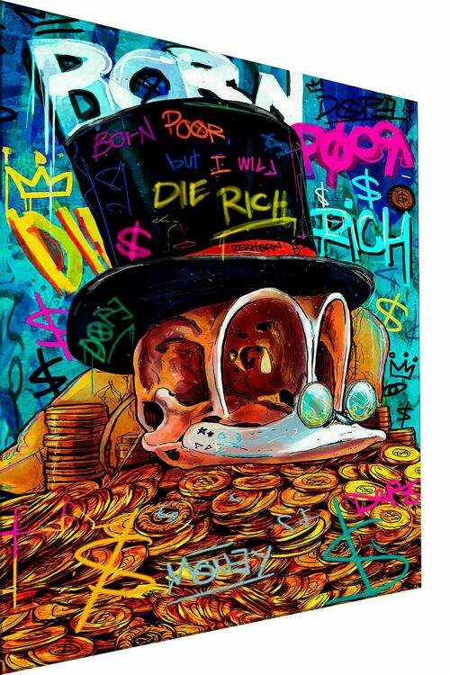 Pop Art Geld Money Leinwand Bilder Wandbilder - Hochformat - 90 x 60 cm