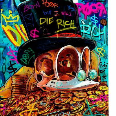Pop Art Geld Money Leinwand Bilder Wandbilder - Hochformat - 75 x 50 cm