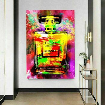 Toile Tableaux Parfum Pop Art Tableaux Muraux - Format Portrait - 90 x 60 cm 4