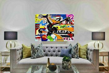 Pop Art Daffy Duck Tableaux sur Toile - Format Paysage - 90 x 60 cm 2