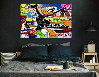 Pop Art Daffy Duck Tableaux sur Toile - Format Paysage - 90 x 60 cm 3