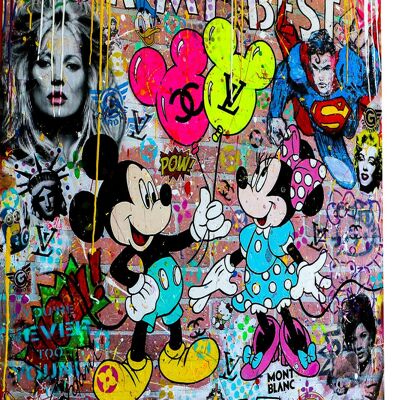 Micky Maus Pop Art  Kunst Leinwand Bilder Wandbilder - Hochformat - 40 x 30 cm